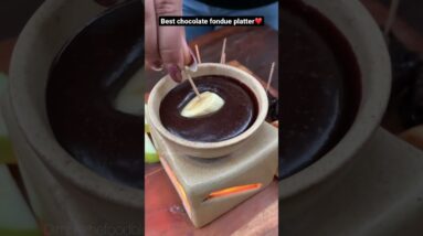 BEST CHOCOLATE FONDUE PLATTER🫒🥐🍊🍐🍊 #foodgasm #cooking #foodhacks #shortsvideo #foodgood