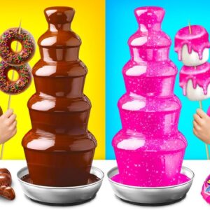 Expensive vs Cheap Chocolate Fountain Fondue Challenge | Funny Moments with Chocolate by Candy Show