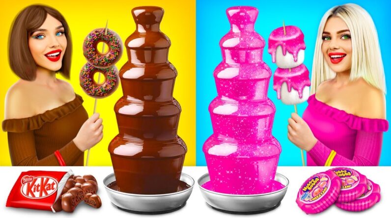 Expensive vs Cheap Chocolate Fountain Fondue Challenge | Funny Moments with Chocolate by Candy Show