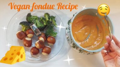 Vegan Cheese Fondue Recipe with Pretzel Bread : Only 3 Ingredients!